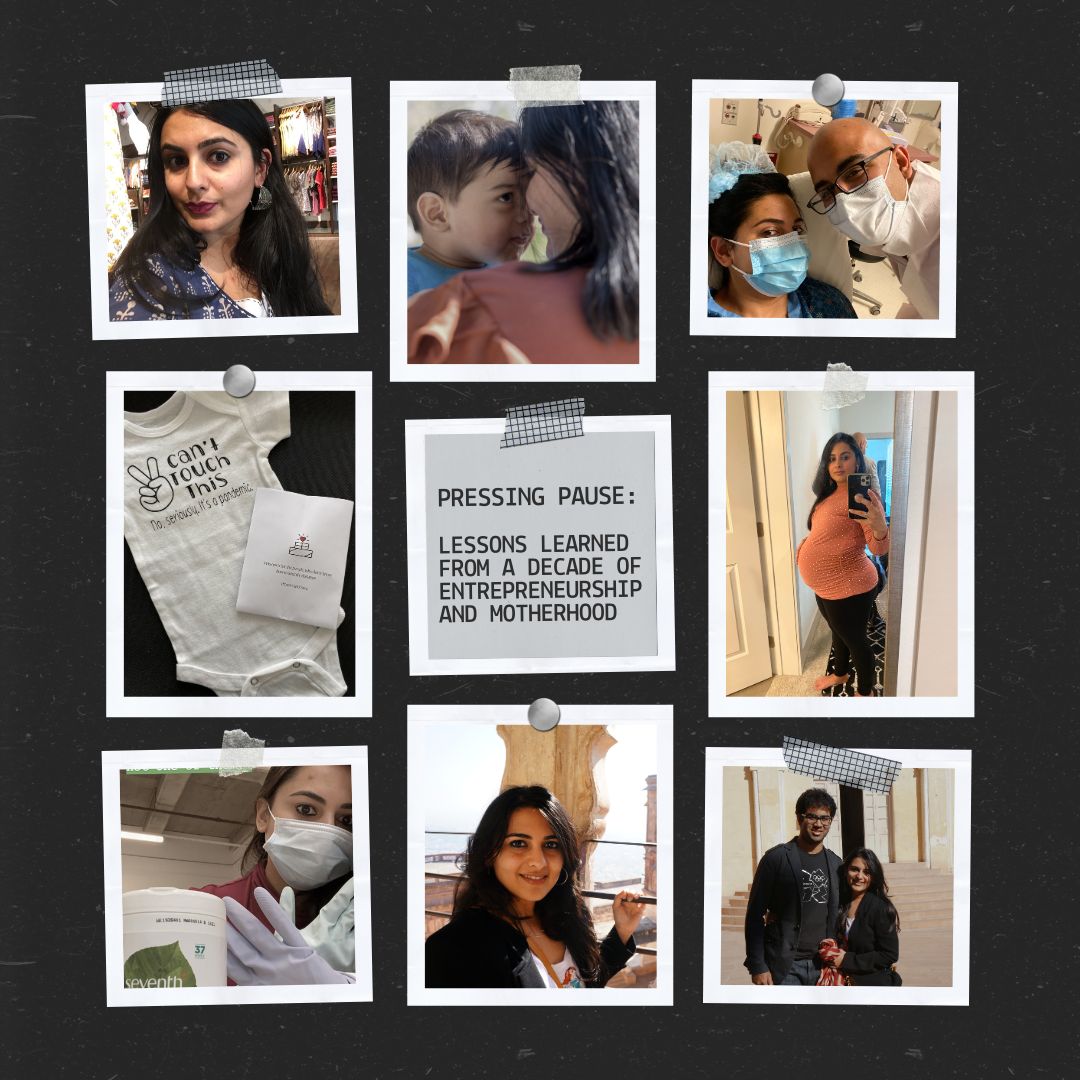 Symbolizing reflection on the balance between building a business and raising a family - the lessons learned through both journeys.