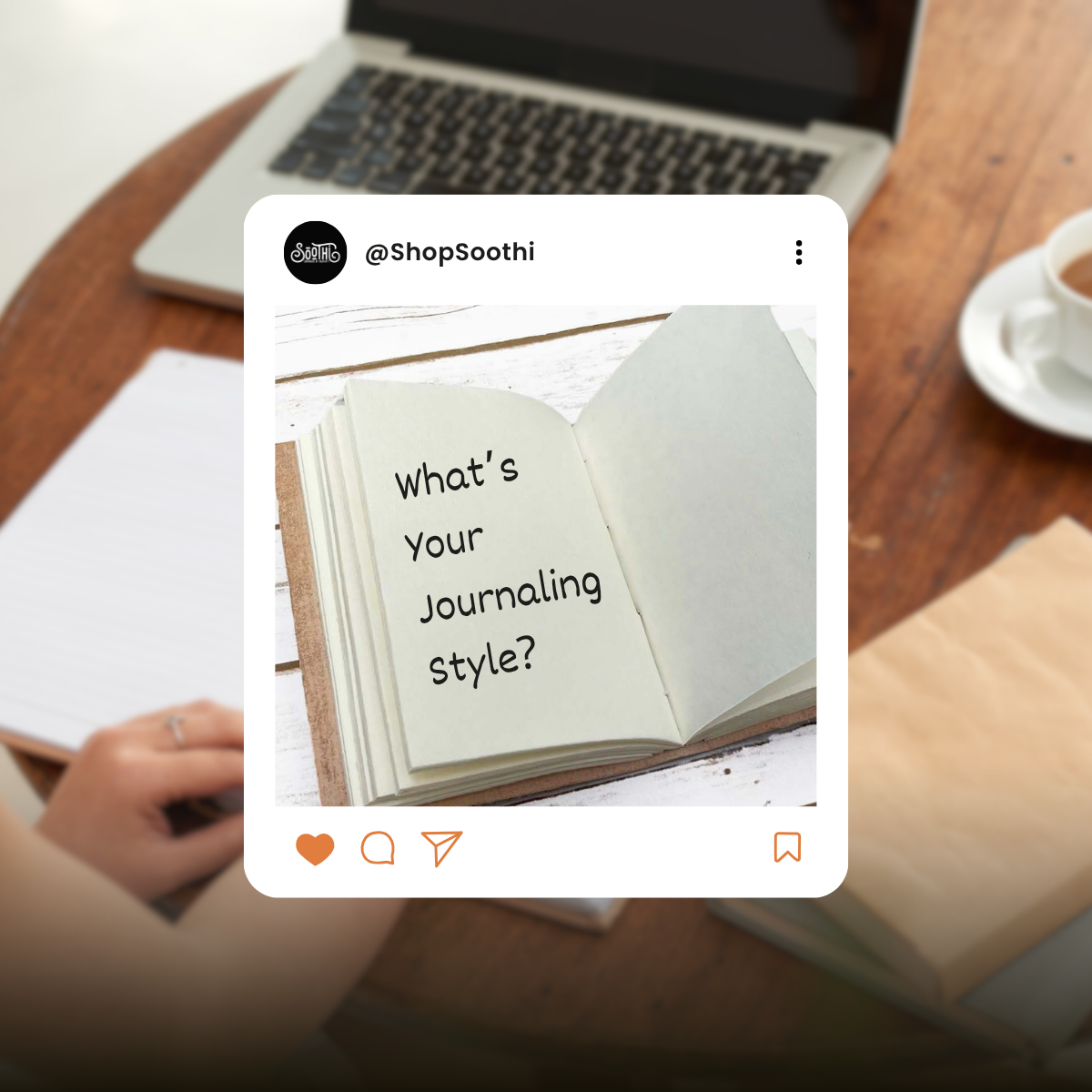 Writing in a your journal, capturing thoughts and reflections — a journaling style for self-discovery, perfect for storytellers, daydreamers, and explorers on a personal journey.