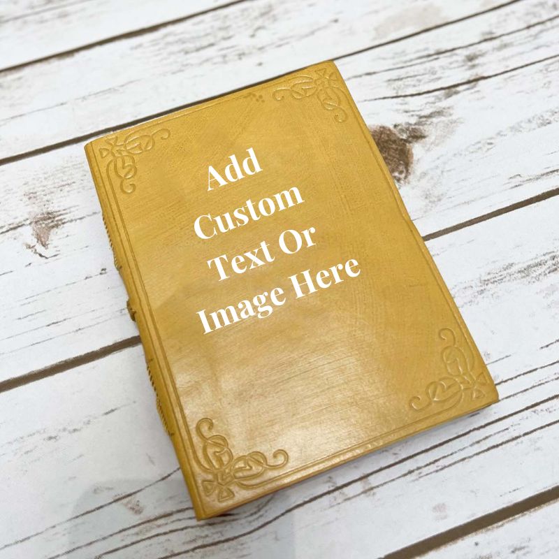 Personalized leather journal – custom front design for names, initials, or meaningful quotes