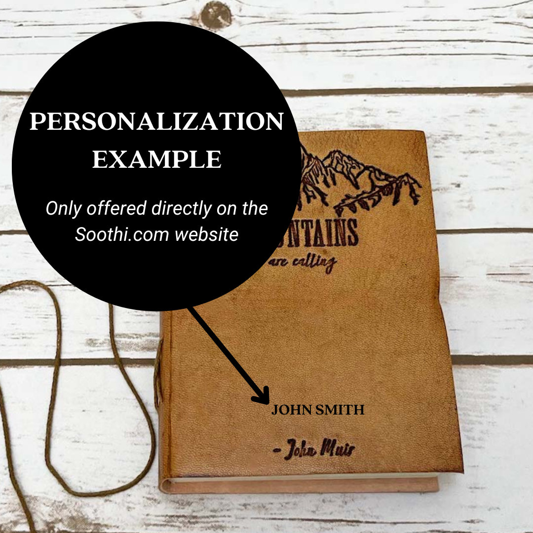 John Muir Quote Leather Journal - "The Mountains Are Calling" Adventure Diary