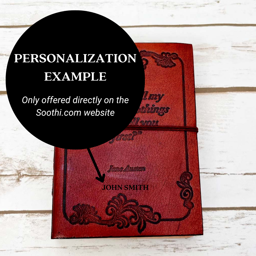 Earth-toned leather journal featuring embossed life quote – thoughtful companion for journaling and sketching on the go