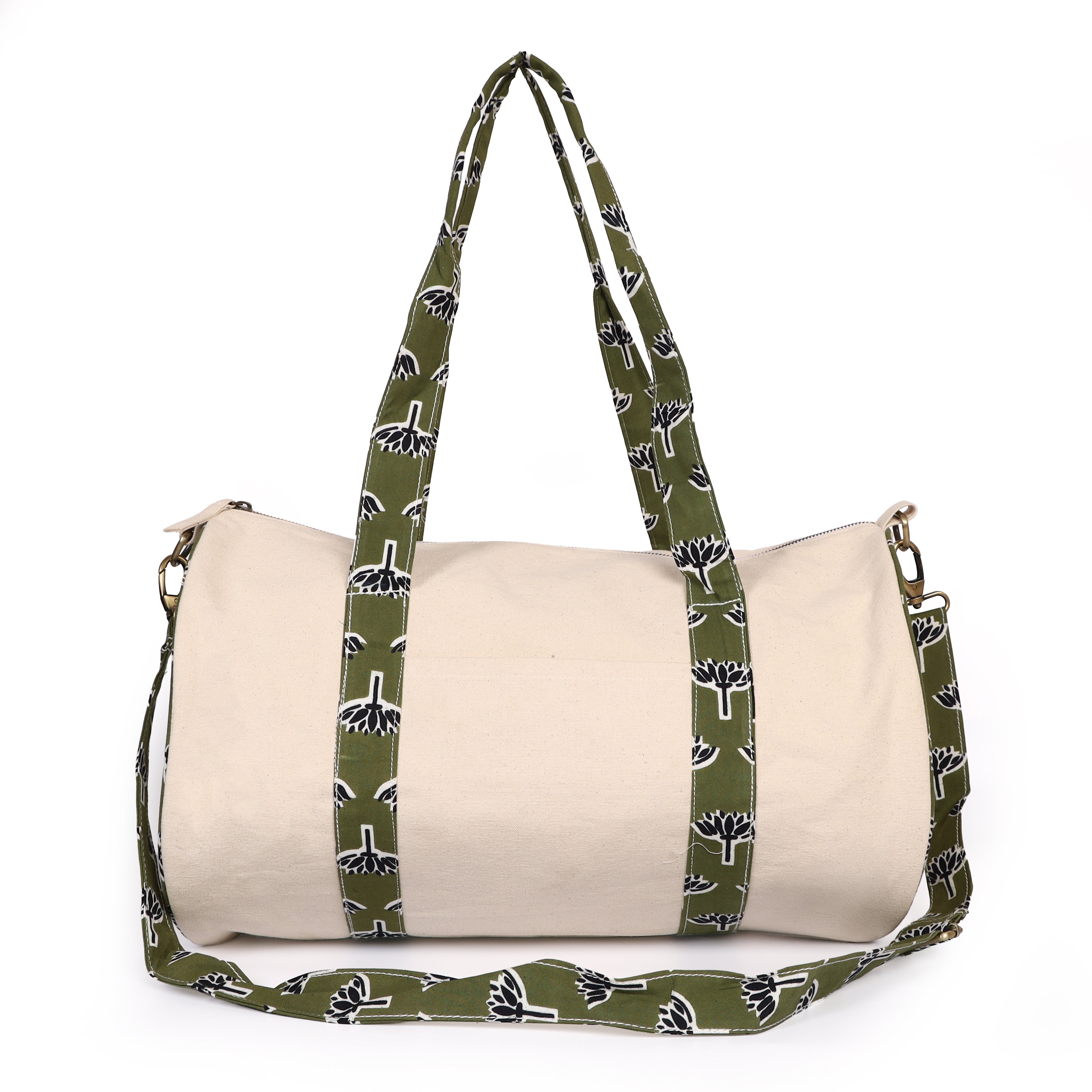 Artisan Canvas Duffle Bag - Washable Cotton Gym Bag & Compact Weekender