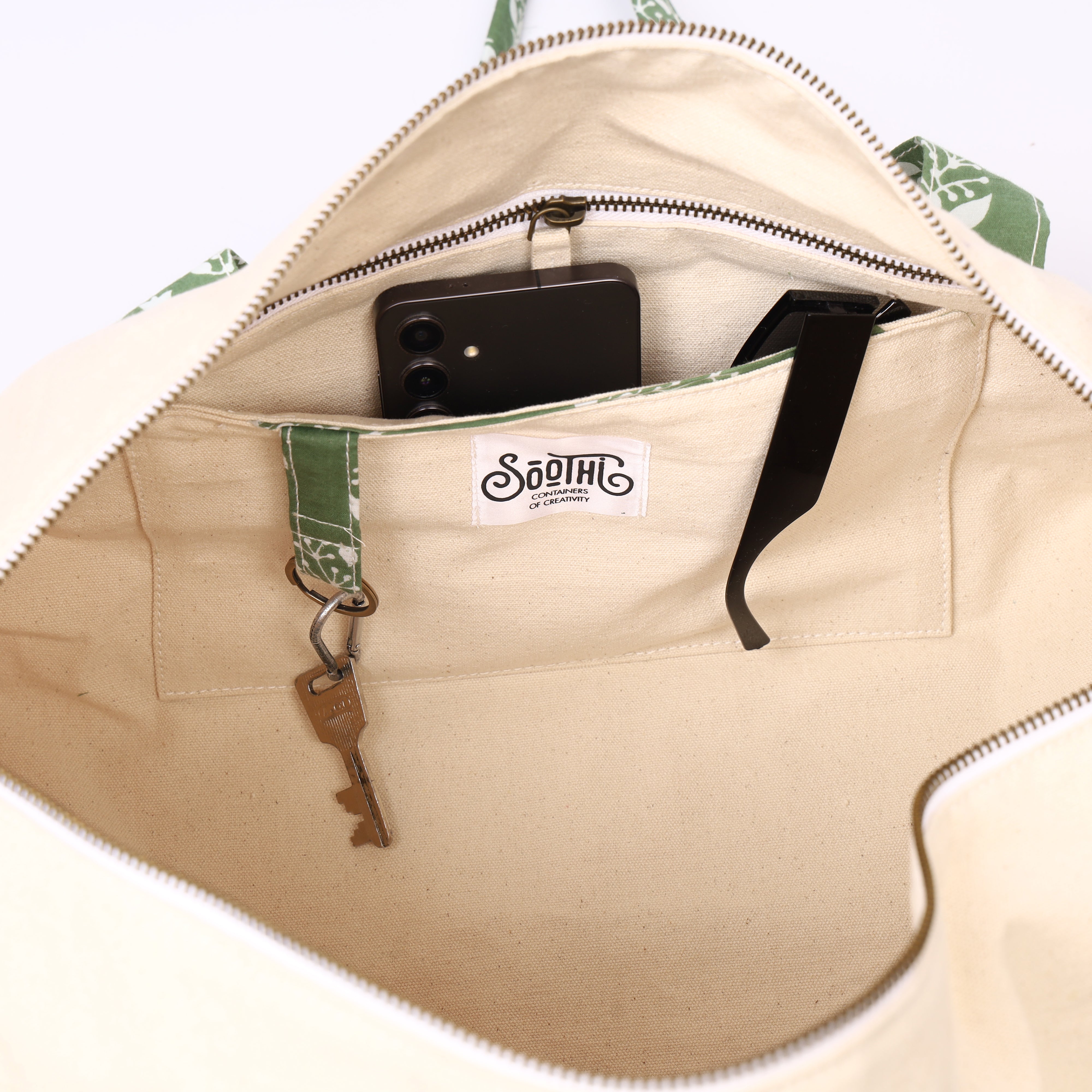 Artisan Canvas Duffle Bag - Washable Cotton Gym Bag & Compact Weekender