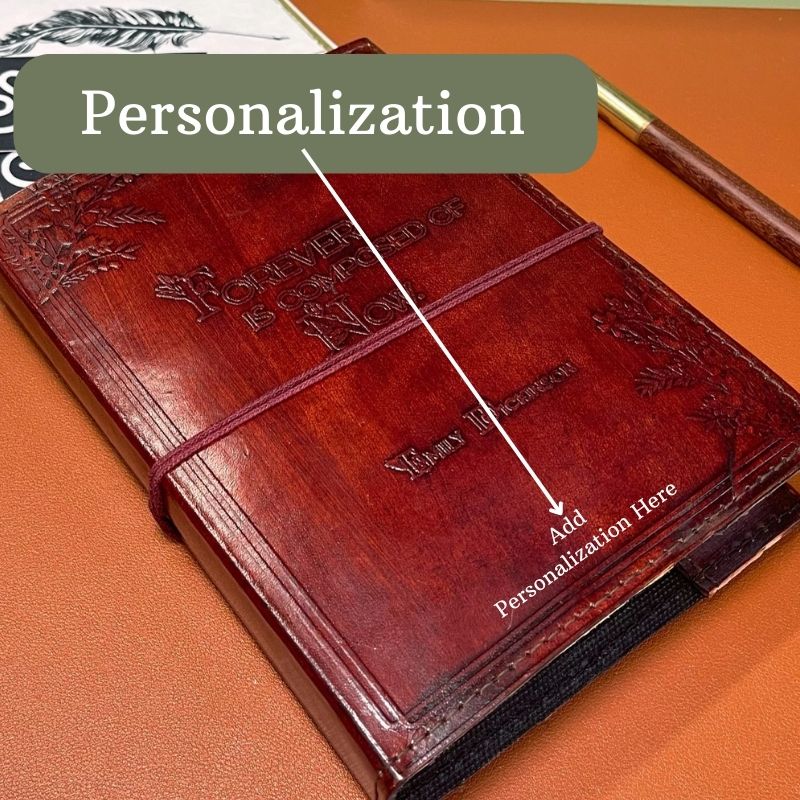 Quote-embossed leather diary – sustainable and thoughtful gift for writers, artists, and seekers of clarity