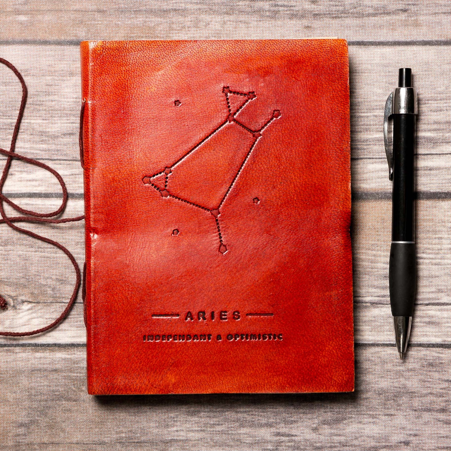 Astrology journal in leather cover – beautifully crafted for writing about your zodiac journey and planetary alignments