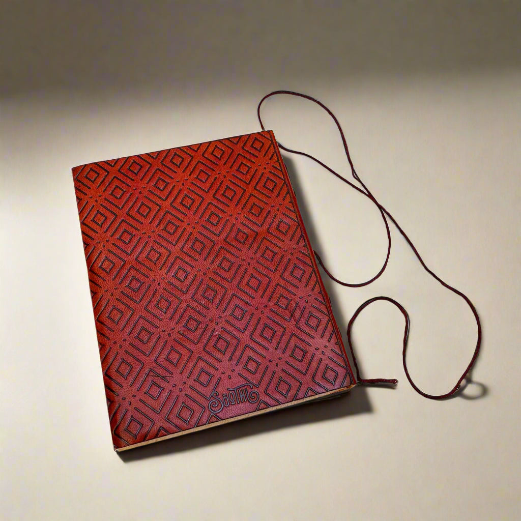 Hand-stitched leather journal with soul-stirring quote – perfect for gratitude logs, reflections, and daily intentions