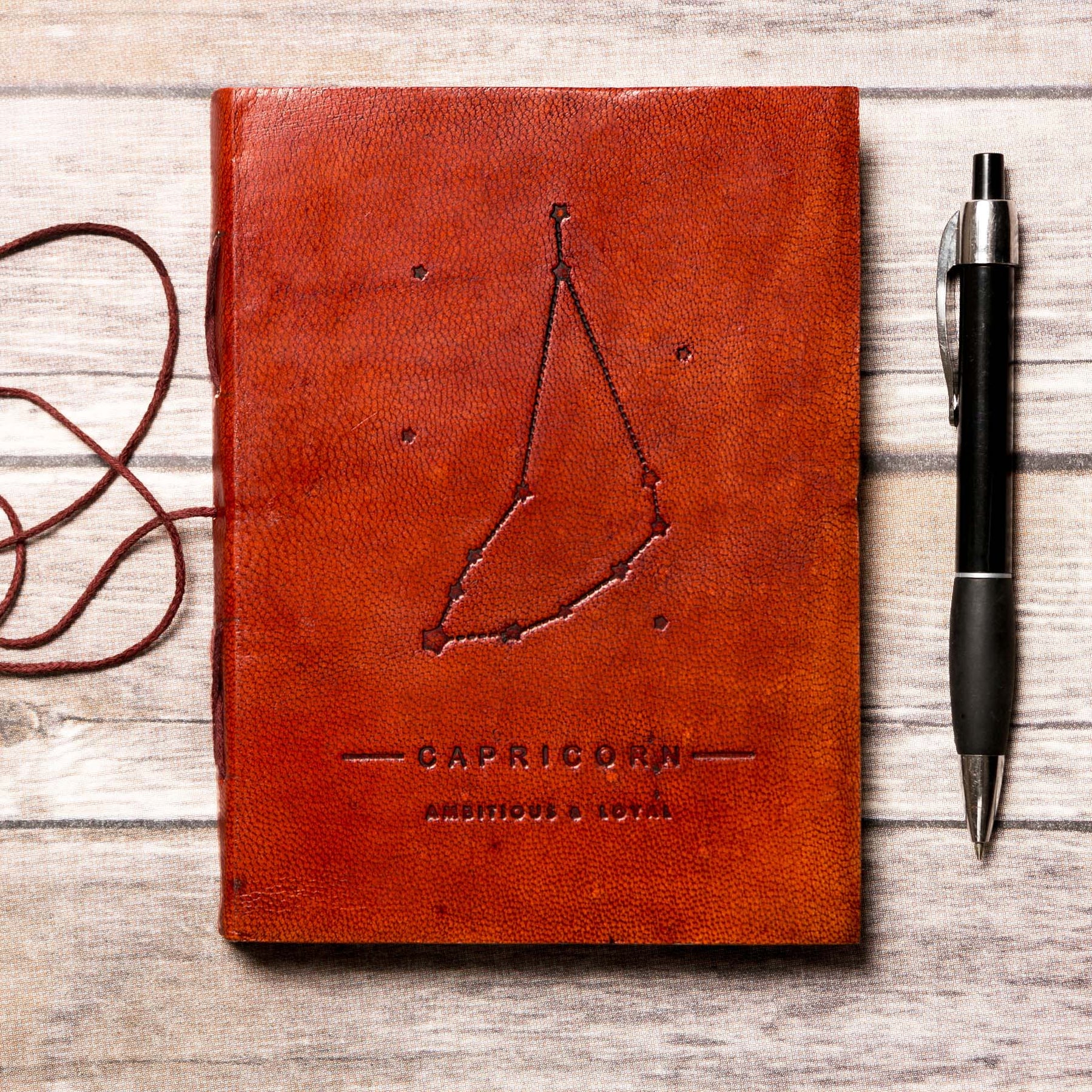 Astrology journal in leather cover – beautifully crafted for writing about your zodiac journey and planetary alignments
