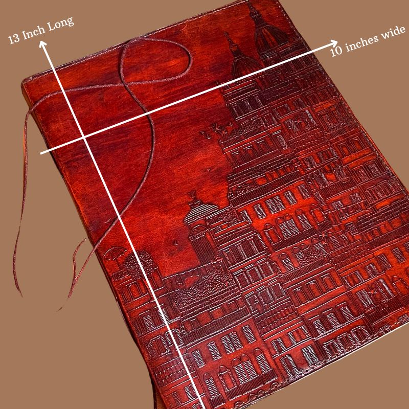 Personalization placement guide for the European Adventure leather journal