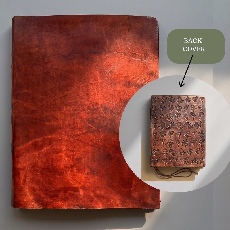 CUSTOM - FLOWER CHART: 10x13 Leather Journal With Latch