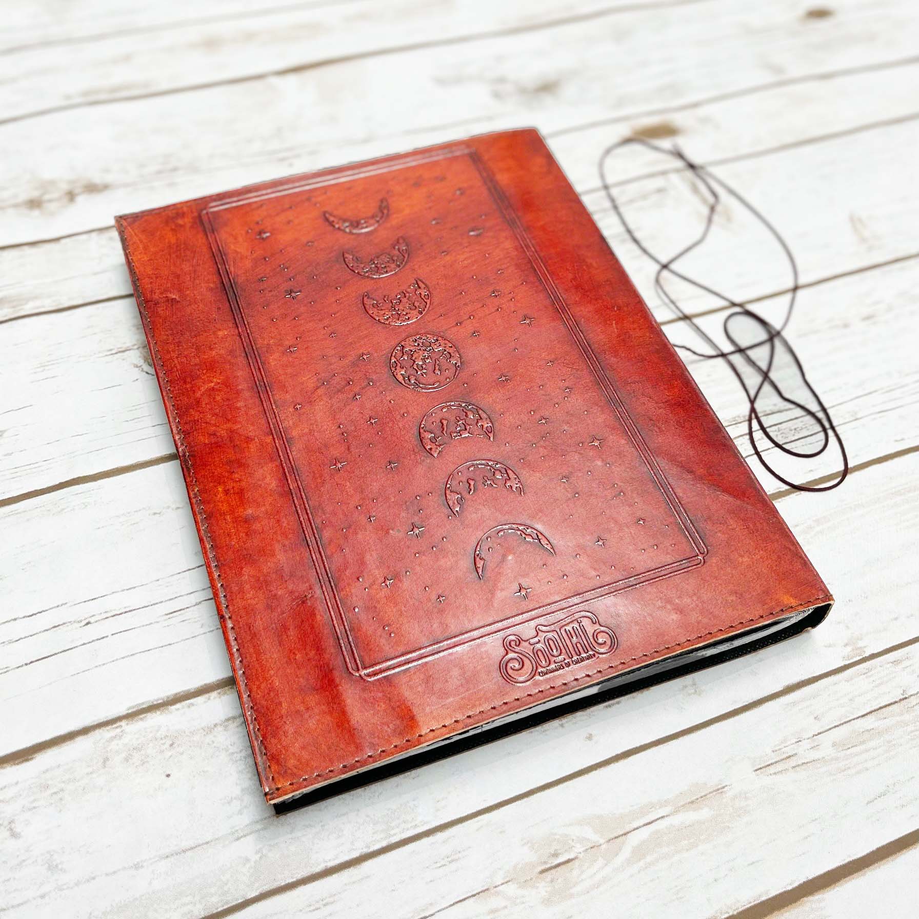 Celestial tarot-themed journal – mystical, handcrafted notebook for spiritual journaling, divination notes, and moon magic
