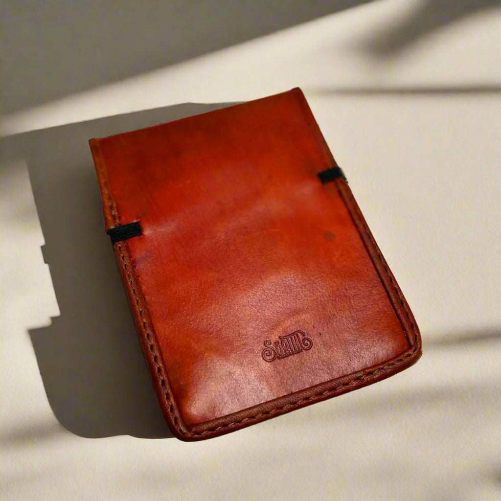 Handcrafted notepads in refillable leather – perfect for jotting ideas, reminders, or affirmations