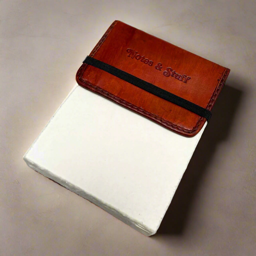 Brown Flap Refillable Leather Notepad