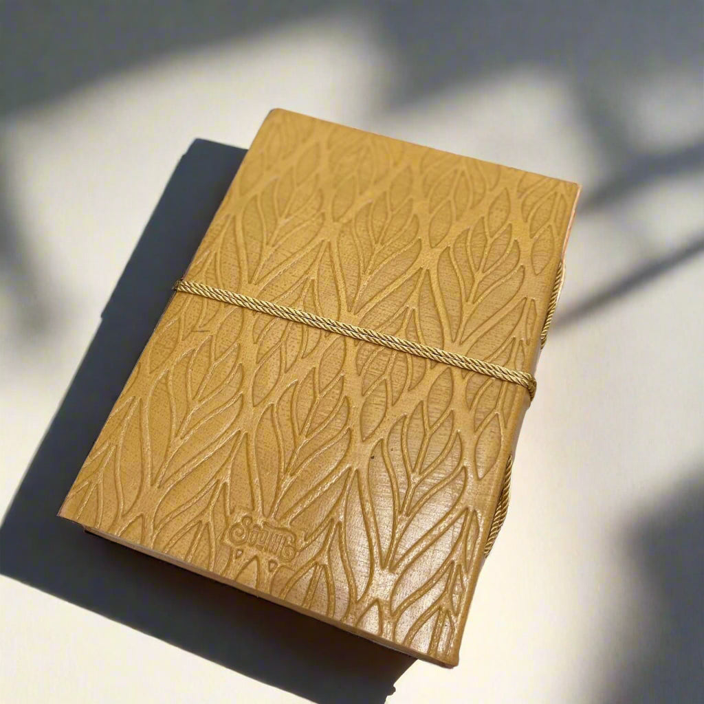 Personalized leather journal – custom front design for names, initials, or meaningful quotes