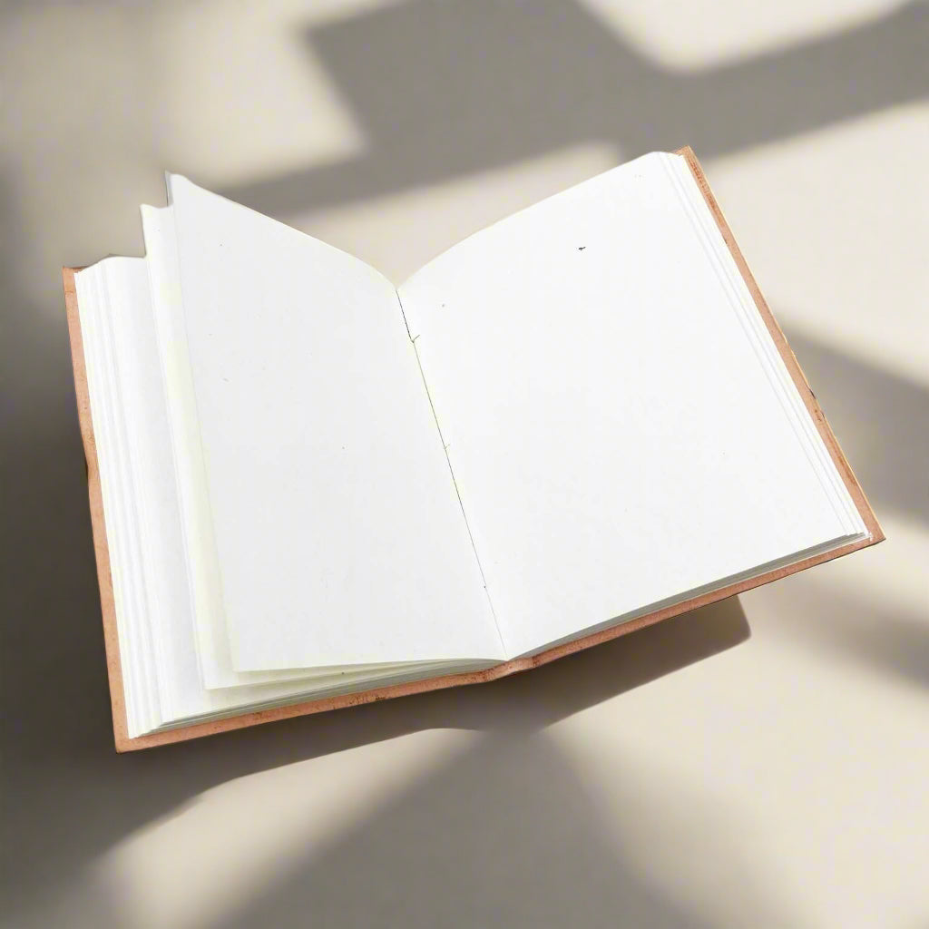 Earth-toned leather journal featuring embossed life quote – thoughtful companion for journaling and sketching on the go