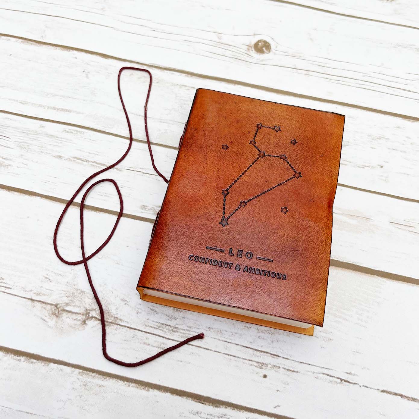 Astrology journal in leather cover – beautifully crafted for writing about your zodiac journey and planetary alignments