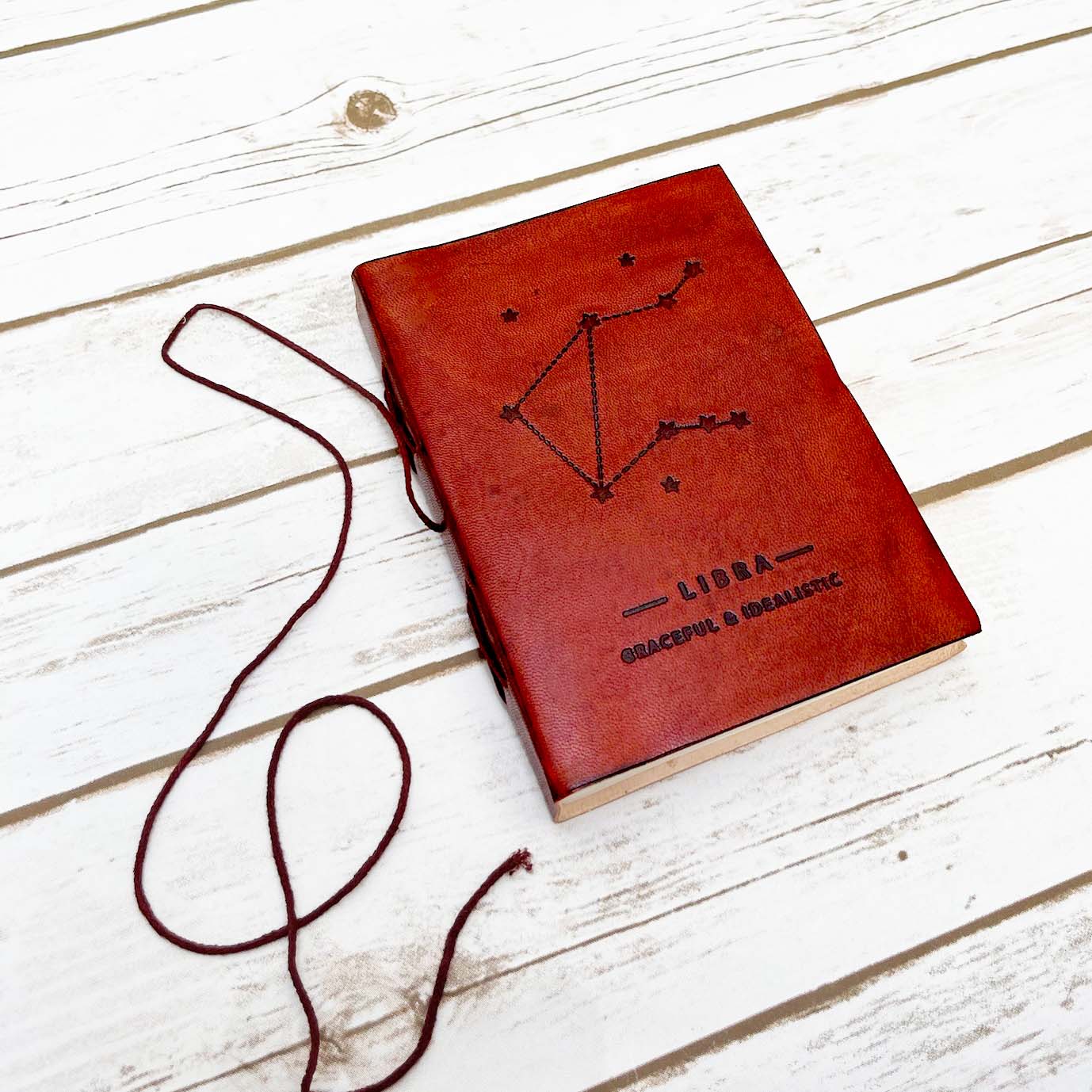 Astrology journal in leather cover – beautifully crafted for writing about your zodiac journey and planetary alignments