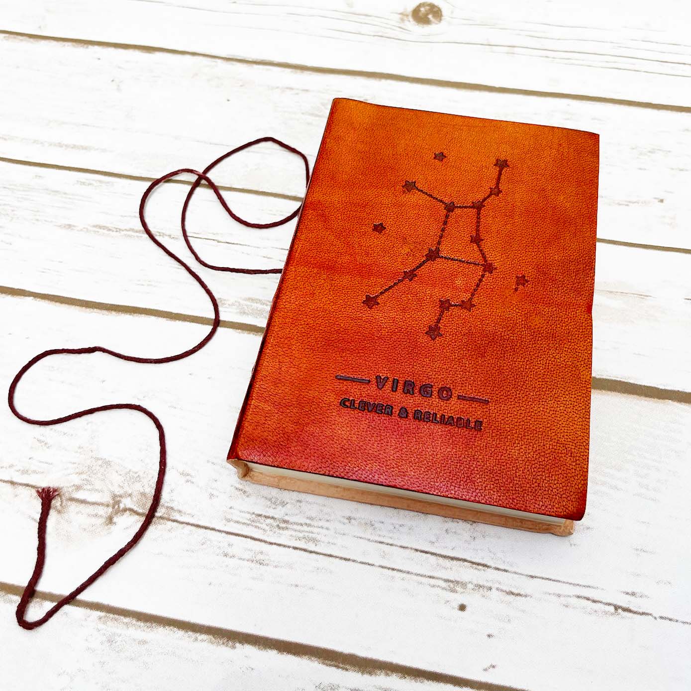 Astrology journal in leather cover – beautifully crafted for writing about your zodiac journey and planetary alignments