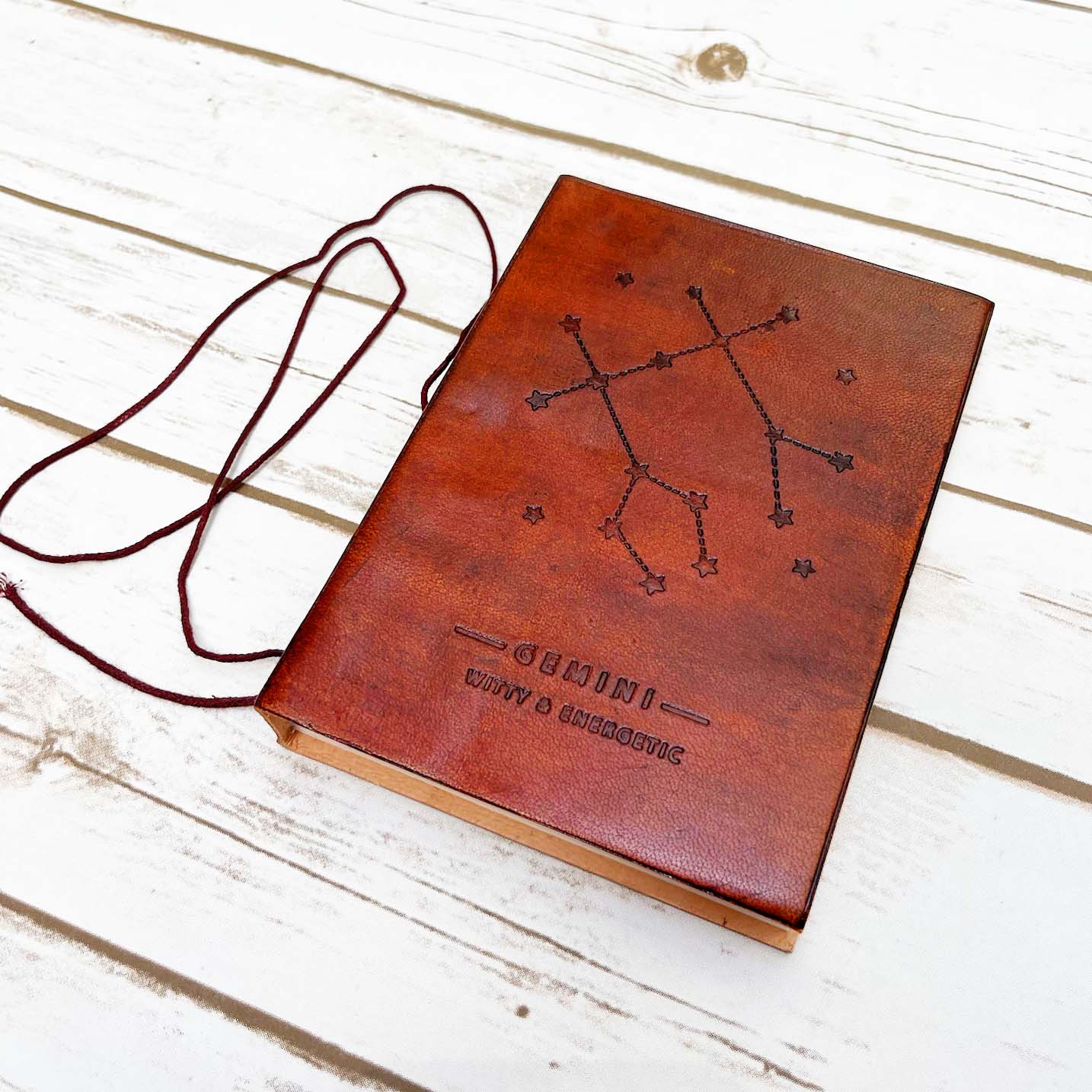 Astrology journal in leather cover – beautifully crafted for writing about your zodiac journey and planetary alignments
