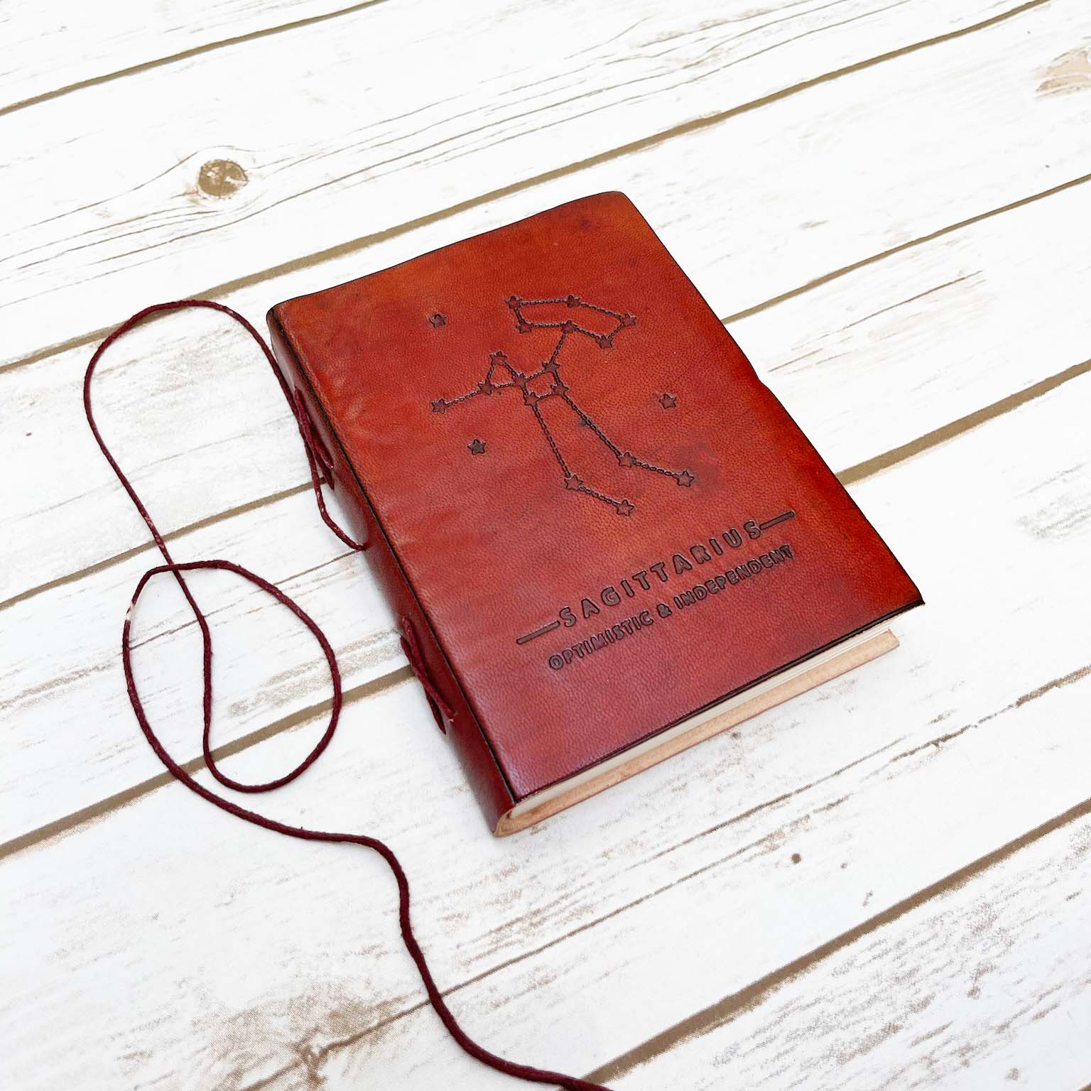 Astrology journal in leather cover – beautifully crafted for writing about your zodiac journey and planetary alignments