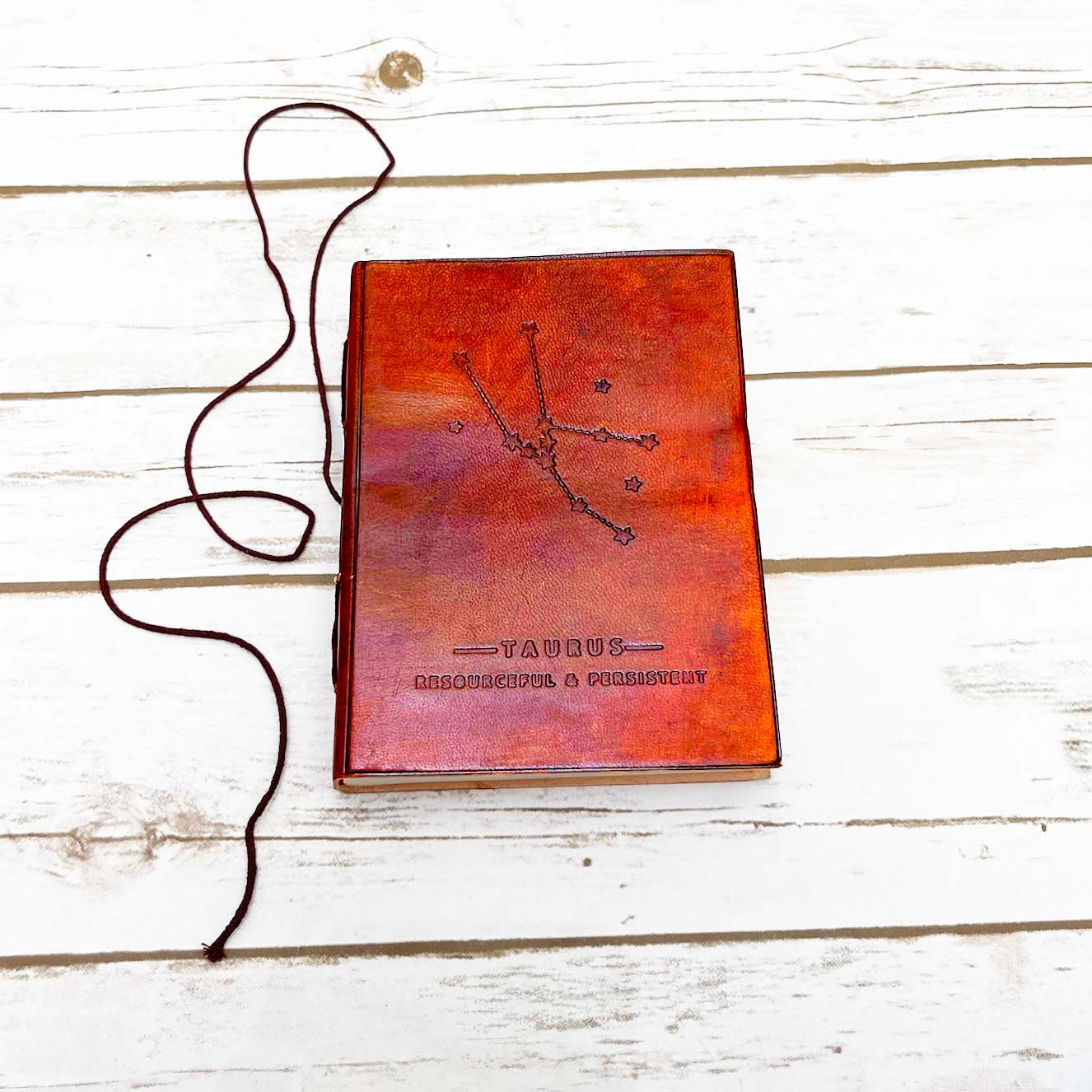 Astrology journal in leather cover – beautifully crafted for writing about your zodiac journey and planetary alignments
