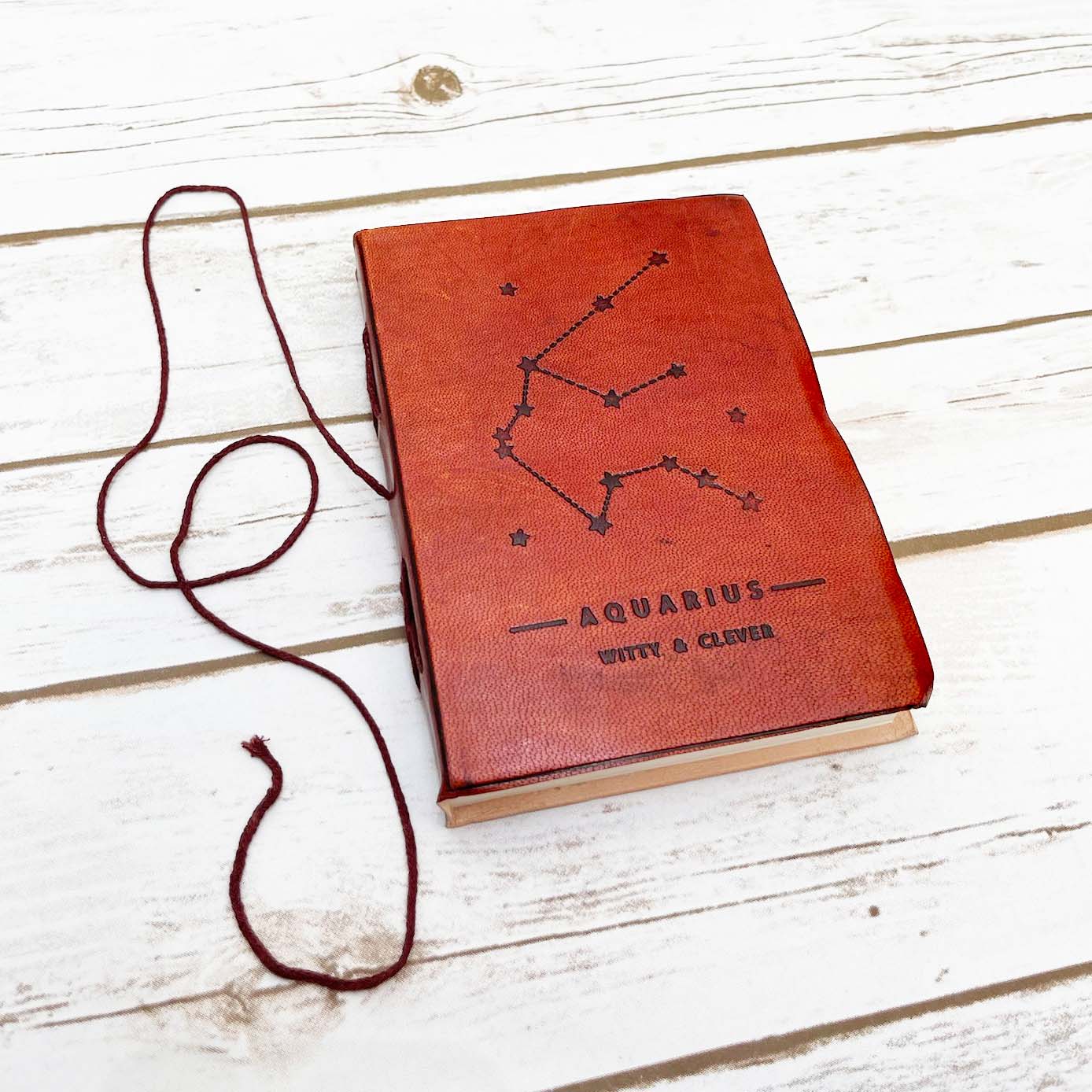 Astrology journal in leather cover – beautifully crafted for writing about your zodiac journey and planetary alignments