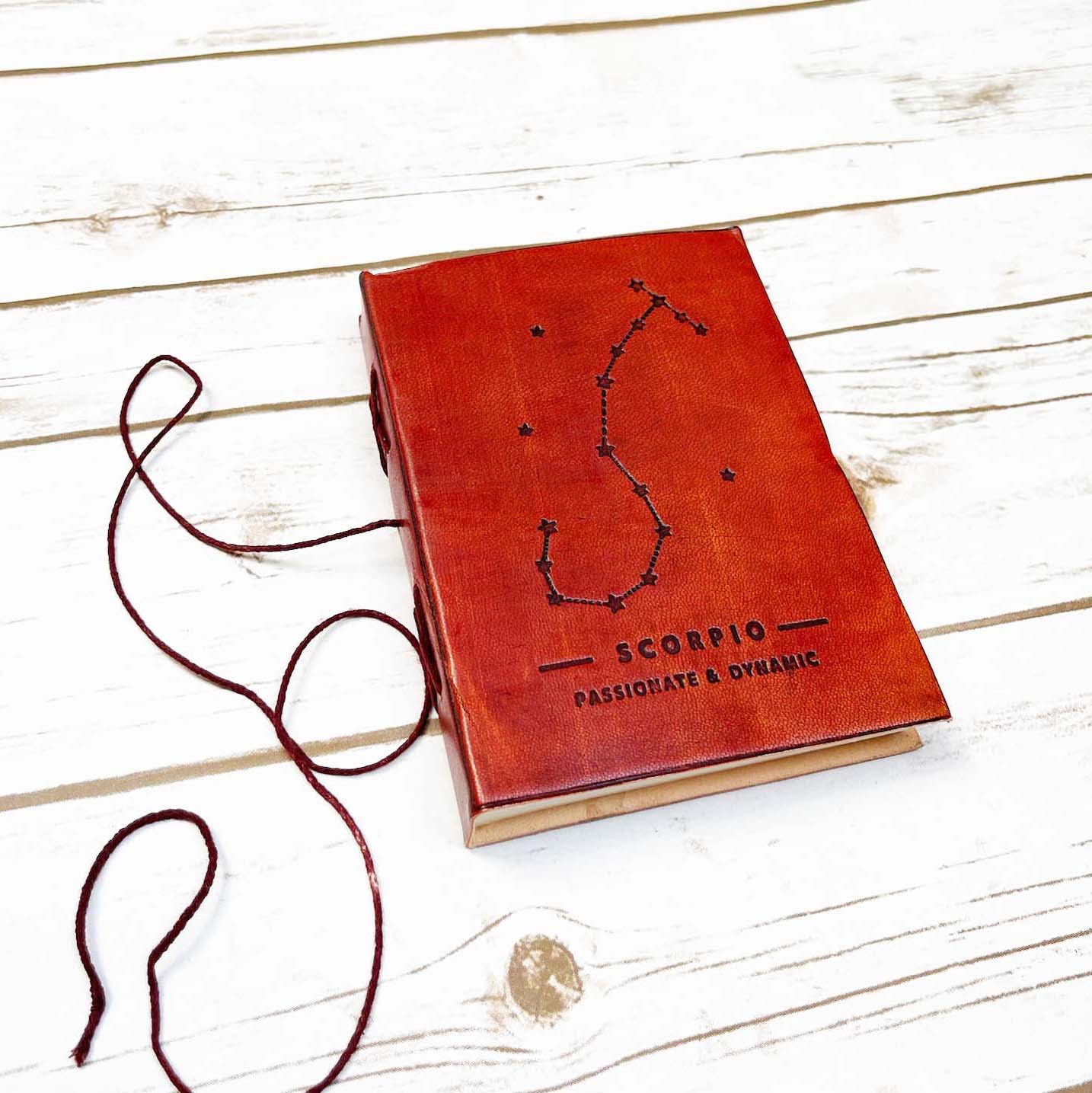 Astrology journal in leather cover – beautifully crafted for writing about your zodiac journey and planetary alignments