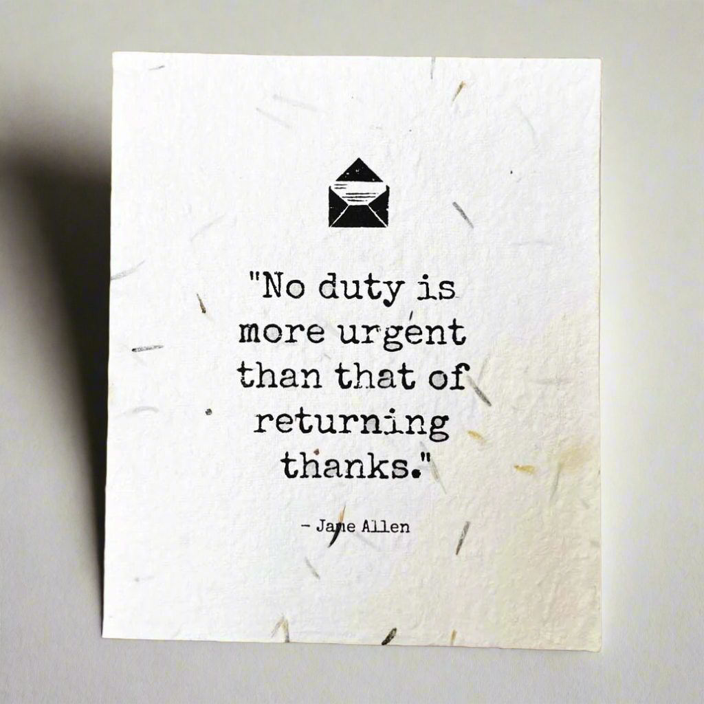 James Allen, Thank You Card