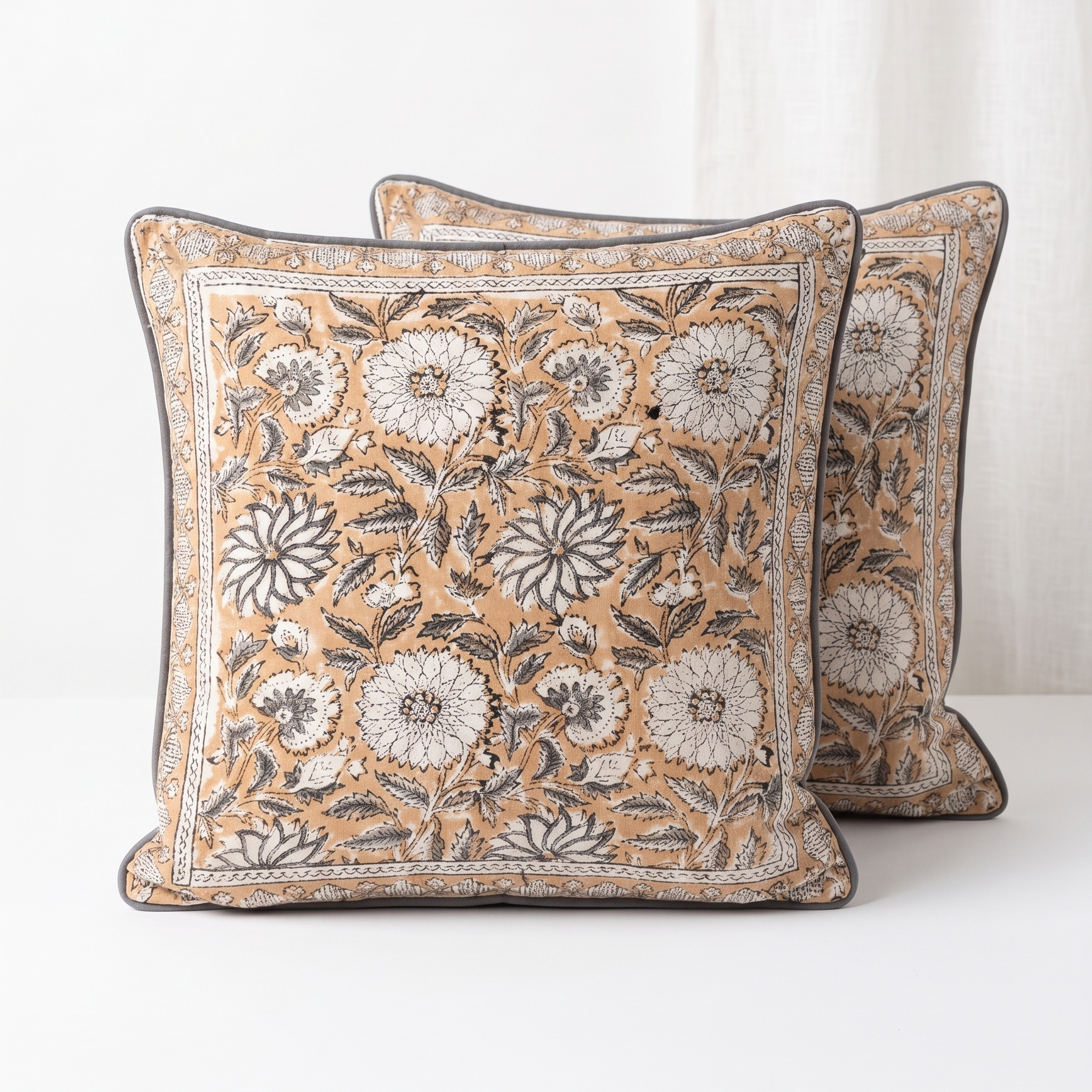 Terracotta Petal accent pillow cover, front view
