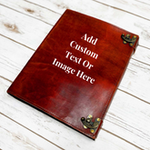 Customizable leather journal – personalize the front cover with names, quotes, logos, or designs for a one-of-a-kind writing experience