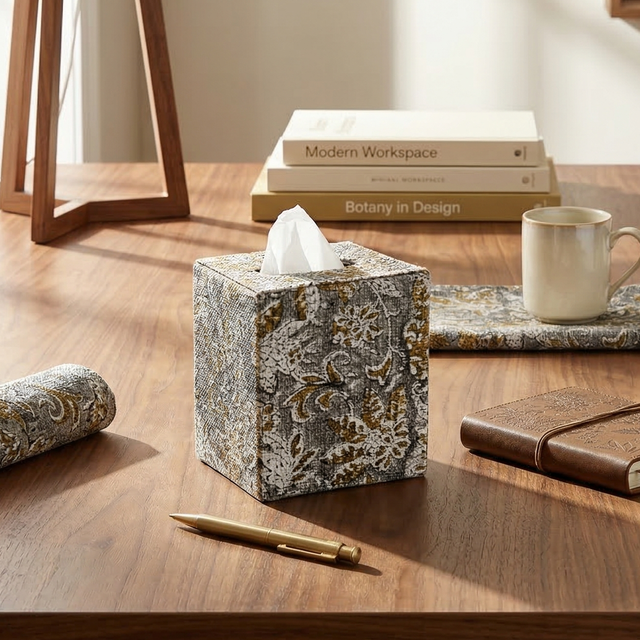 Artisan Tissue Box Cover - Decorative Patterned Fabric Facial Tissue Holder