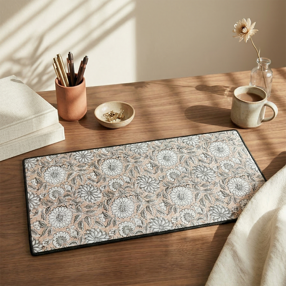 Artisan Canvas Desk Mat - Premium Patterned Desk Pad Protector for Office Setup