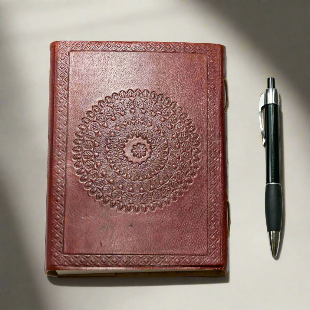 Spiritual leather journal by Soothi – Tree of Life design for mindfulness, gratitude journaling, or personal growth tracking