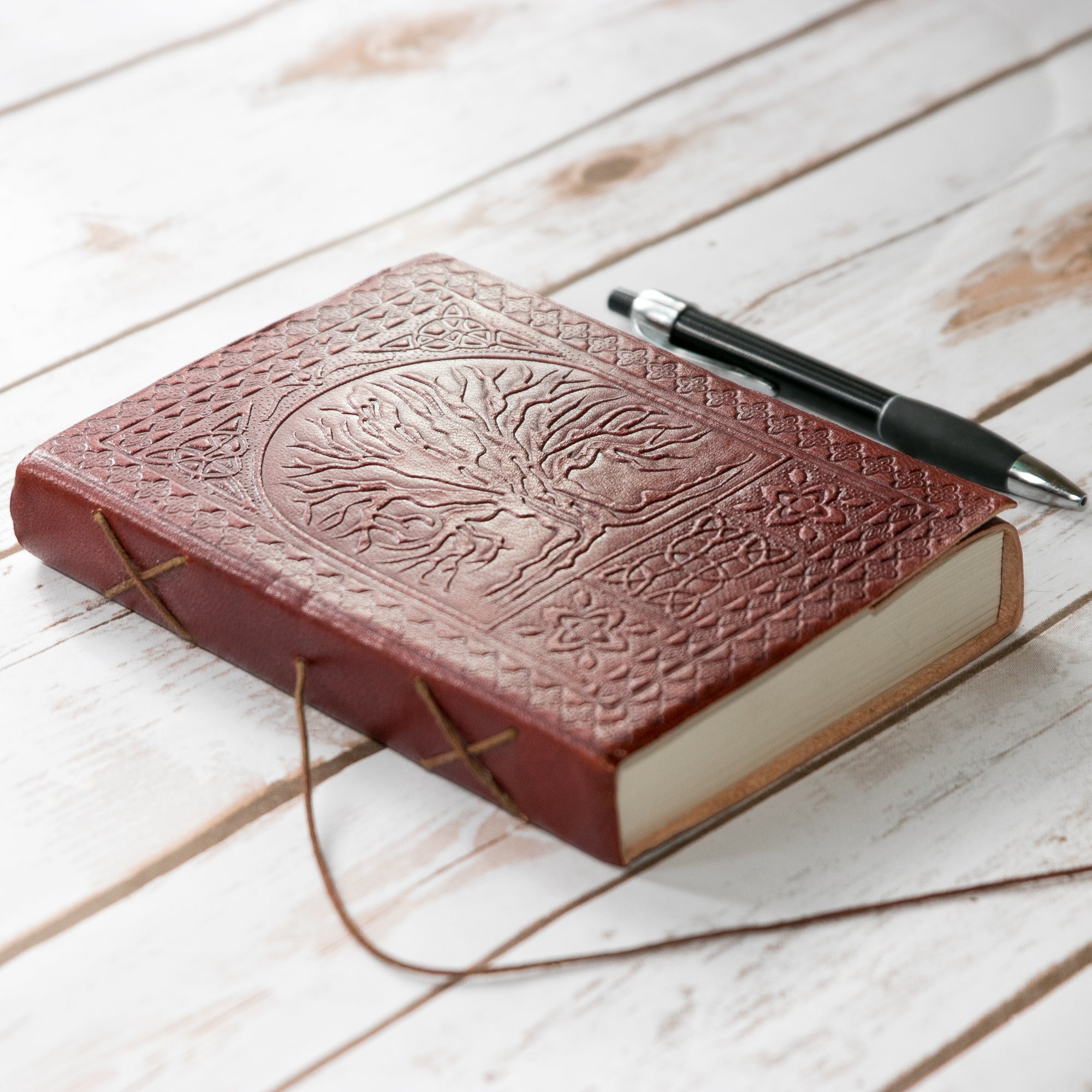 Spiritual leather journal by Soothi – Tree of Life design for mindfulness, gratitude journaling, or personal growth tracking