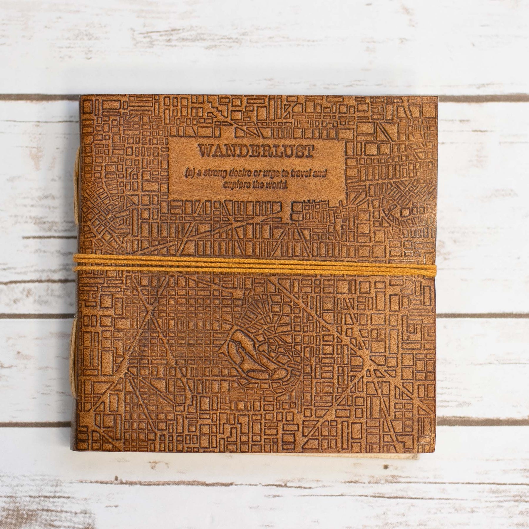 Wanderlust 7x7 Artist Handmade Leather Journal