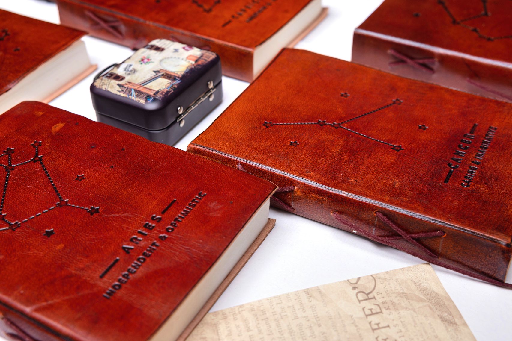 Astrology journal in leather cover – beautifully crafted for writing about your zodiac journey and planetary alignments