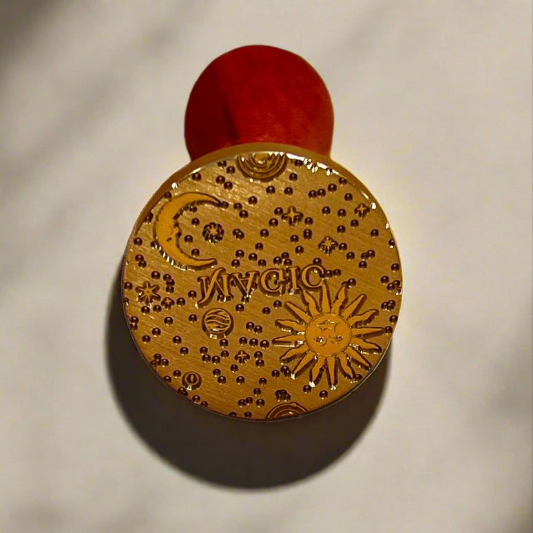 Soothi moon & stars gold wax seal stamp – perfect for adding celestial charm to journals, gifts, and invitations