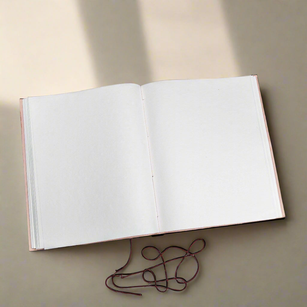 Vintage-style world map in extra large leather journal – ideal gift for travelers, writers, and geography lovers