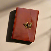 Rustic leather-bound journal with latch – handcrafted, old-world style notebook for writing, sketching, and timeless journaling