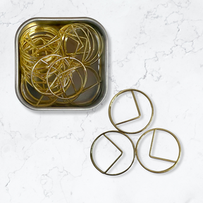 Round Gold Paper Clips - 20 pcs