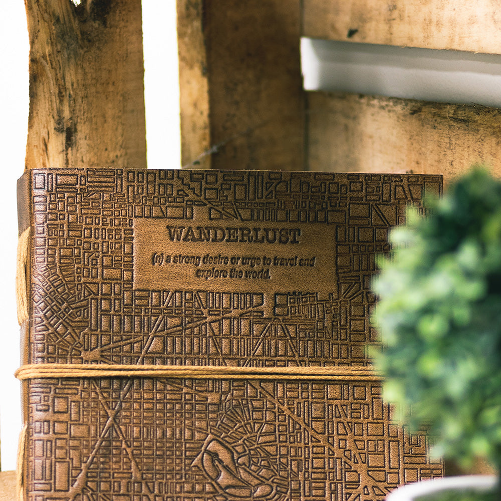 Wanderlust 7x7 Artist Handmade Leather Journal