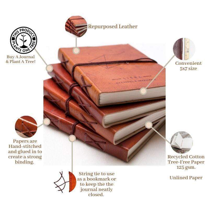 Artisan leather notebook with quote “Another Adventure” – made for explorers, travelers and goal setters
