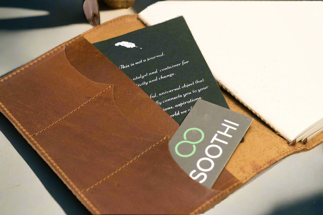 Custom leather-bound journal – design your own front cover for weddings, milestones, or creative keepsakes