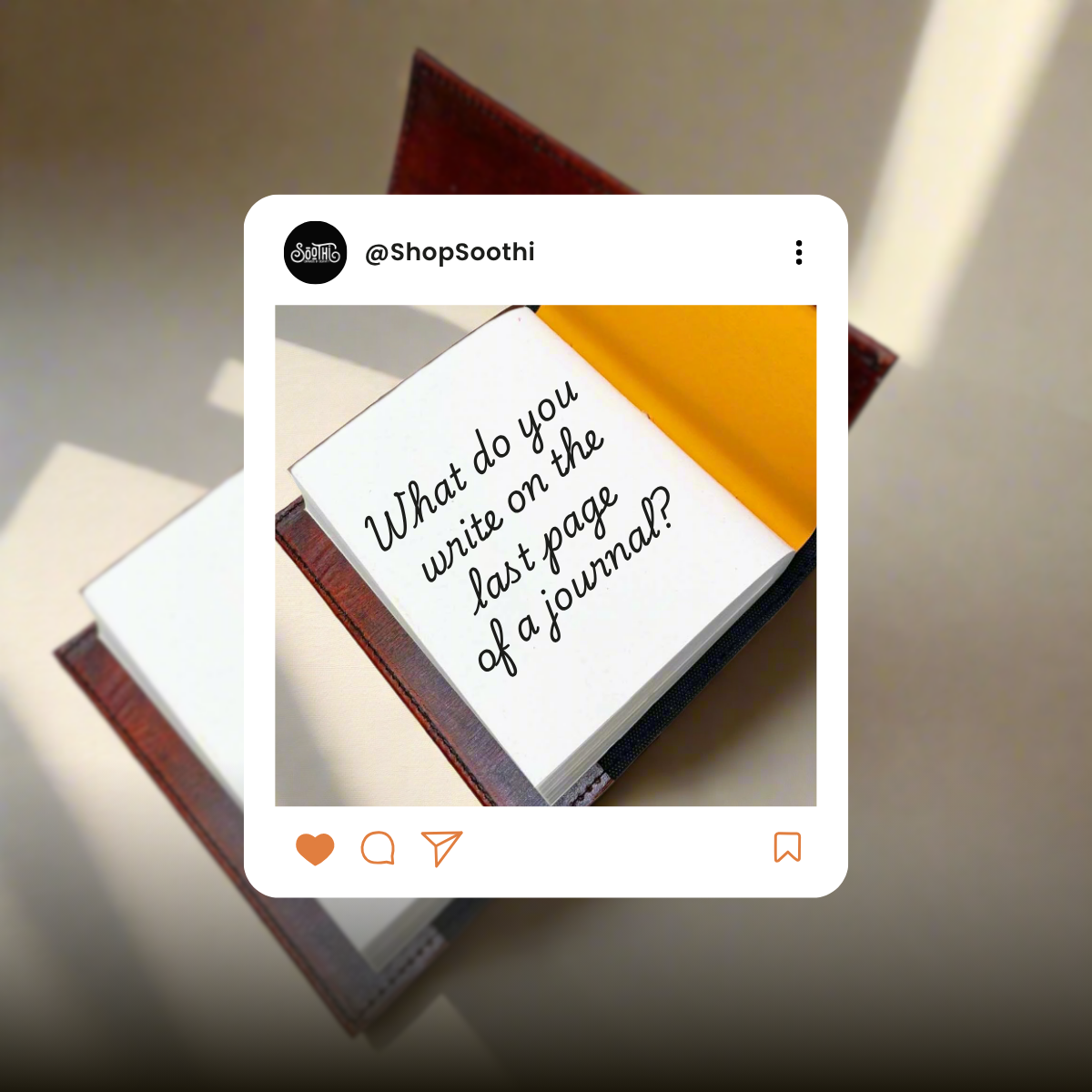 Penning on the last page of your journal - a reflection to your growth, lessons, and self-discovery at the end of a personal storytelling journey.