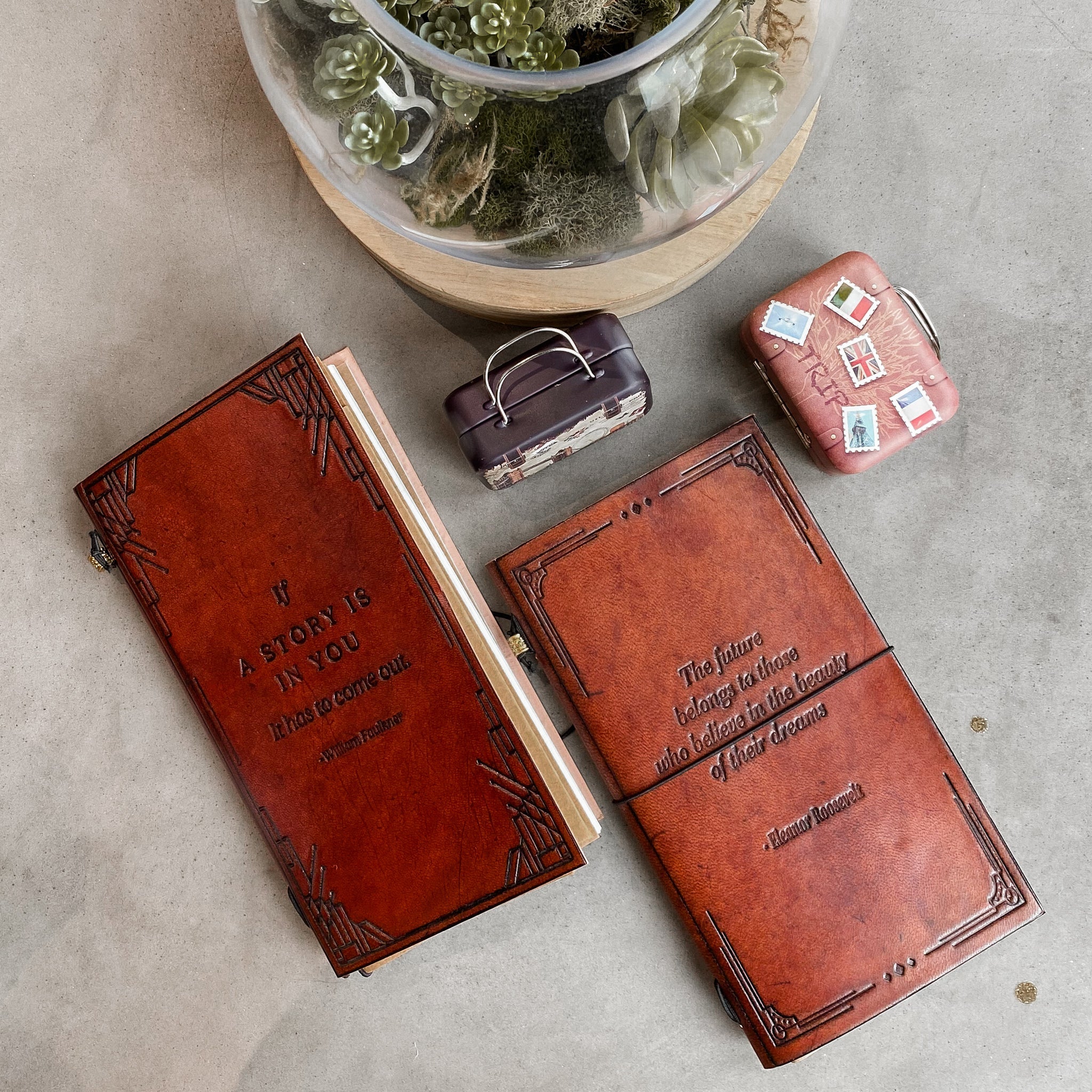 Elegant leather-bound journal with textured cover and stitched binding — highlighting the timeless appeal, durability, and inspiring feel of using a premium journal notebook for writing.