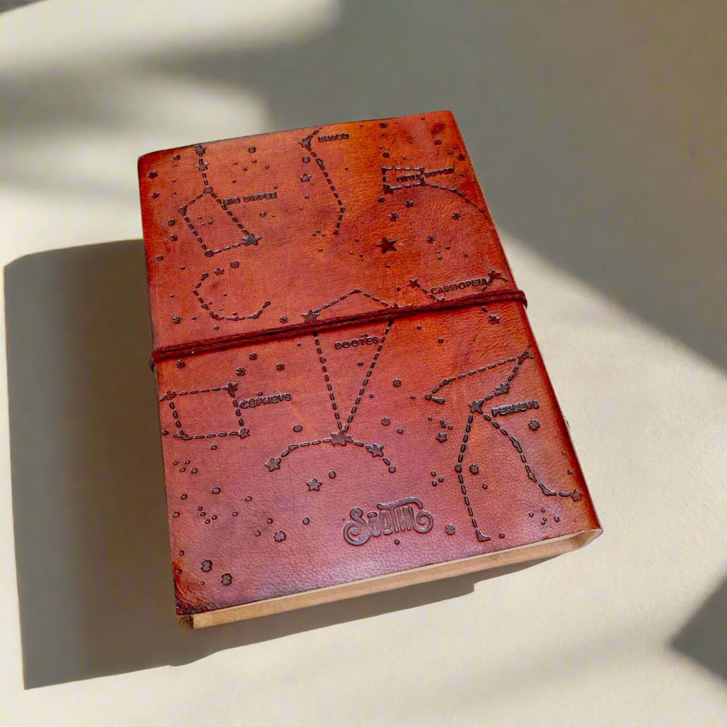 Soothi brown leather journal with the embossed quote 'I Can & I Will' on the cover - perfect for journaling, reflection, and manifesting