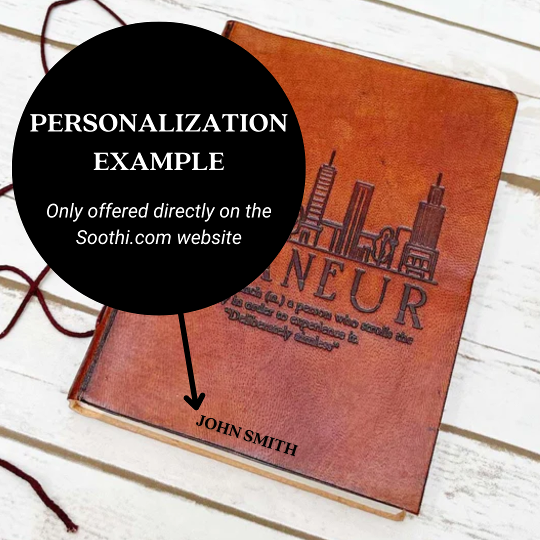 Soothi Quote-embossed leather artist journal – a soulful space for watercolor paintings and personal musings