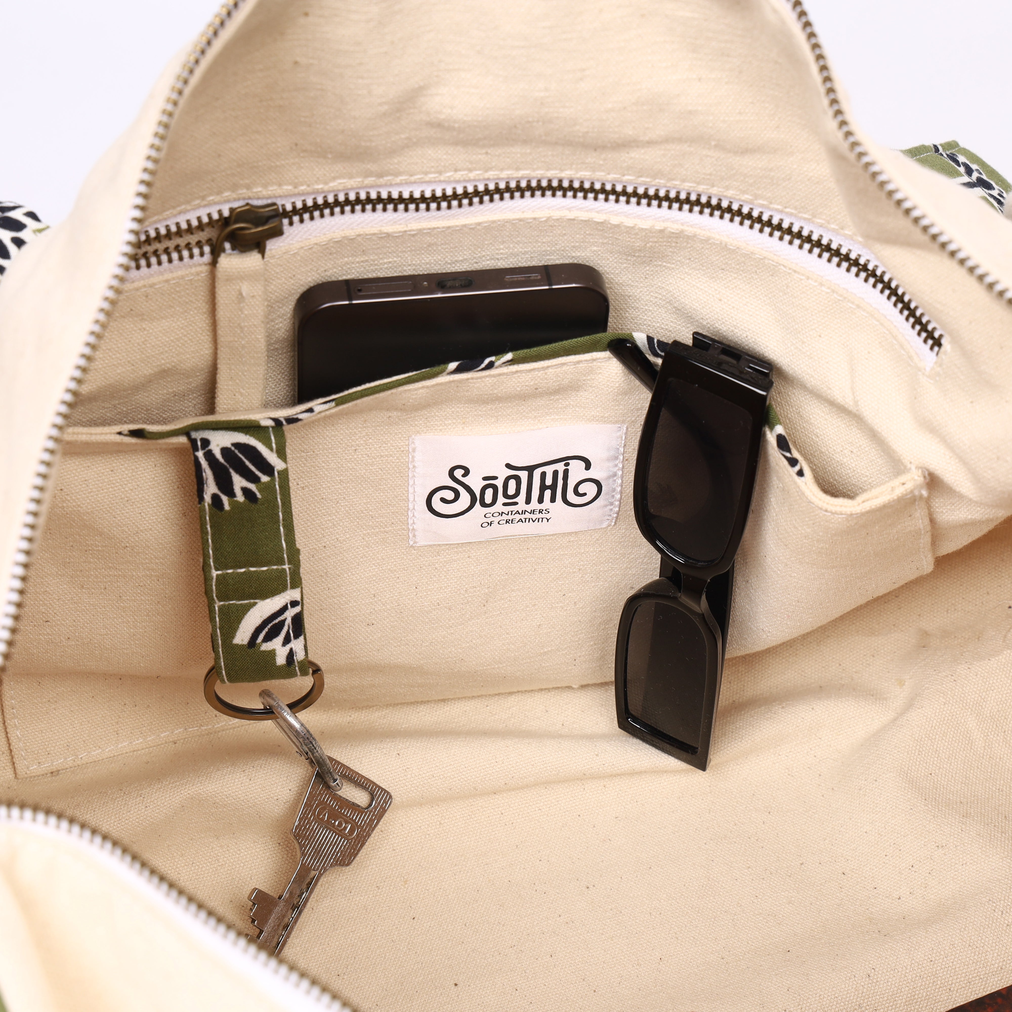Artisan Canvas Duffle Bag - Washable Cotton Gym Bag & Compact Weekender