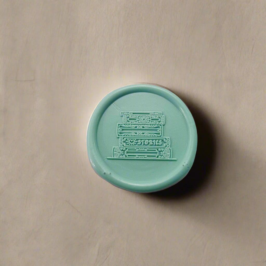 Stack of Books Wax Seal Stamp - Literary Design for Readers & Writers
