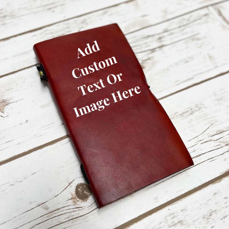 Soothi travel leather journal – personalize your adventure companion with names, quotes, or coordinates for meaningful journeys and lasting memories