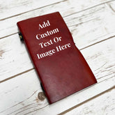 Soothi travel leather journal – personalize your adventure companion with names, quotes, or coordinates for meaningful journeys and lasting memories